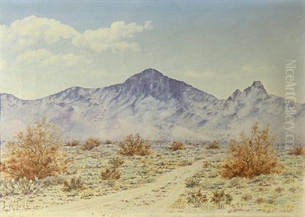 Purple Mountain Desert Vista Oil Painting by Lewis Woods Teel