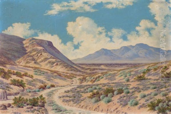 Hueco Tanks In Springtime, Near El Paso Oil Painting by Lewis Woods Teel