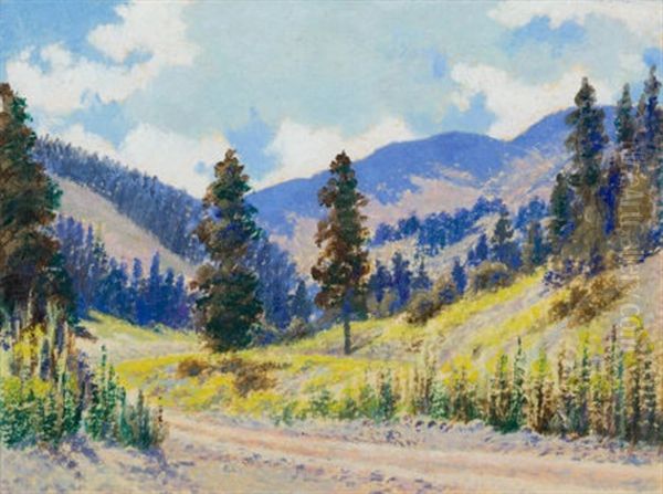 Down Cox Canyon (+ Catalimas Arizona; 2 Works) Oil Painting by Lewis Woods Teel