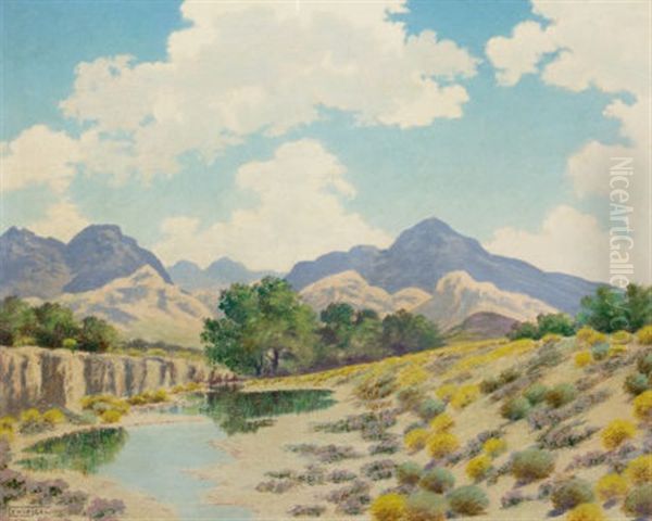 On Cibolo Creek Oil Painting by Lewis Woods Teel