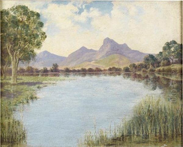 El Lago De San Jose Oil Painting by Lewis Woods Teel