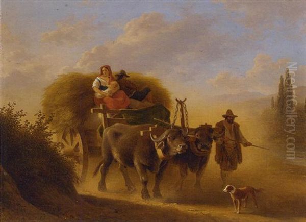 In The Roman Campagna Oil Painting by Abraham (Alexandre) Teerlink