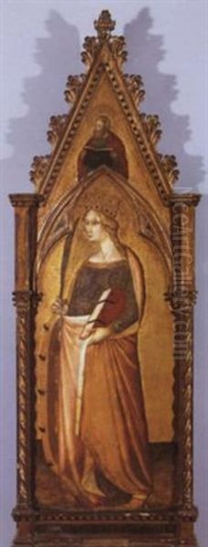 Saint Catherine Of Alexandria Oil Painting by Niccolo (di ser Sozzo) Tegliacci