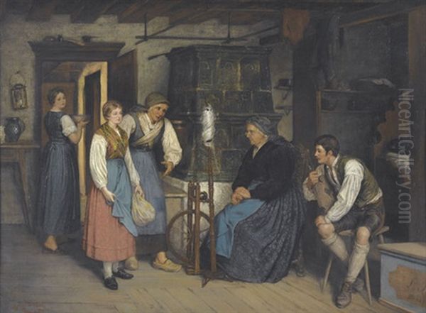 In Den Ersten Dienst Oil Painting by Georg Teibler