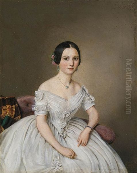 Portrait Of A Lady Oil Painting by Karl Teibler