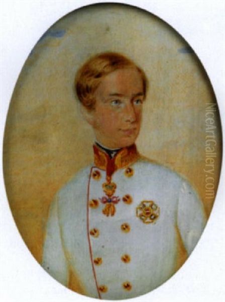 Kaiser Franz Joseph I. Von Osterreich Oil Painting by Karl Teibler