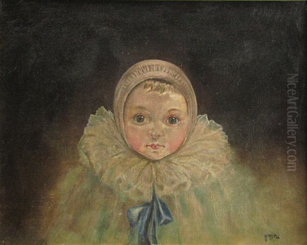 Child Portrait Oil Painting by Misu Teisanu