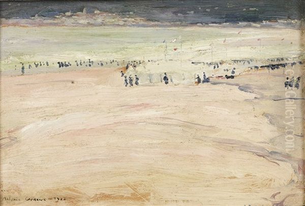 Vista De Praia De Buarcos, Vista De Figueira Oil Painting by Antonio Teixeira Carneiro Junior