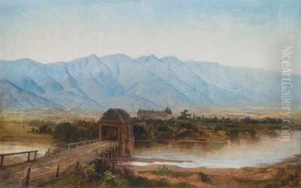 Fogaras Bridge From Maria Theresa's Time Oil Painting by Karoly Telepy