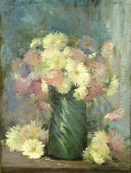 Small Chrysanthemums Oil Painting by Nicholas Tempeanu