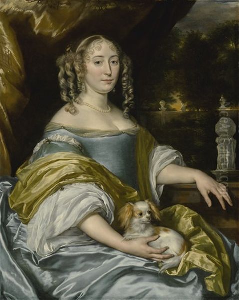 Portrait Of Jacquemijna Le Pla Oil Painting by Abraham Lambertsz Jacobsz van den Tempel