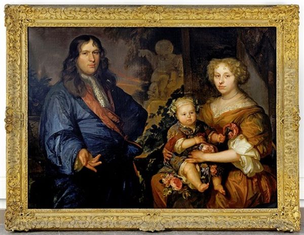 Portrait De Famille Dans Un Paysage Oil Painting by Abraham Lambertsz Jacobsz van den Tempel