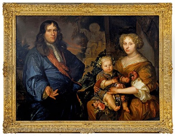 Portrait De Famille Dans Un Paysage Oil Painting by Abraham Lambertsz Jacobsz van den Tempel