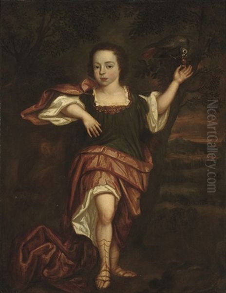 Portrait Of A Young Boy, In Classical Dress Oil Painting by Abraham Lambertsz Jacobsz van den Tempel