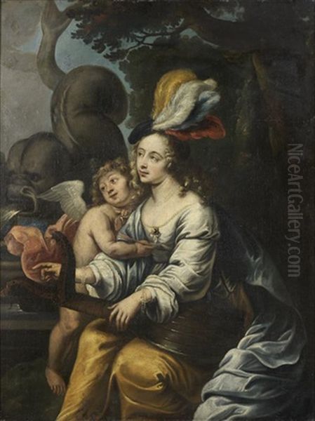 Allegorie De La Musique Oil Painting by Abraham Lambertsz Jacobsz van den Tempel