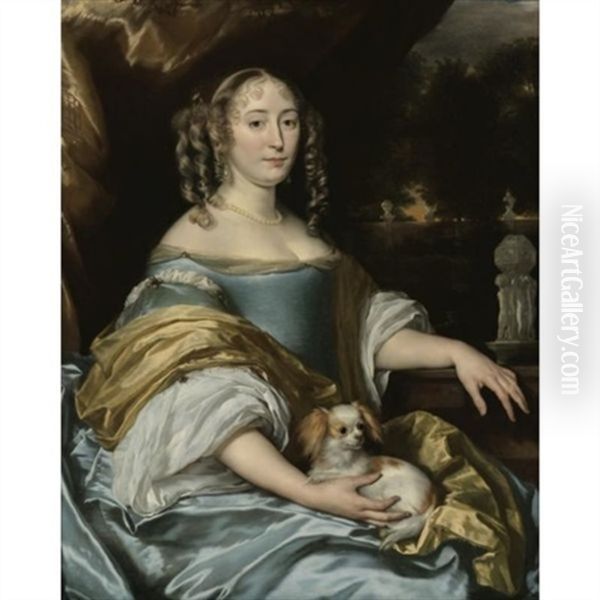 Portrait Of Jacquemijna Le Pla Oil Painting by Abraham Lambertsz Jacobsz van den Tempel