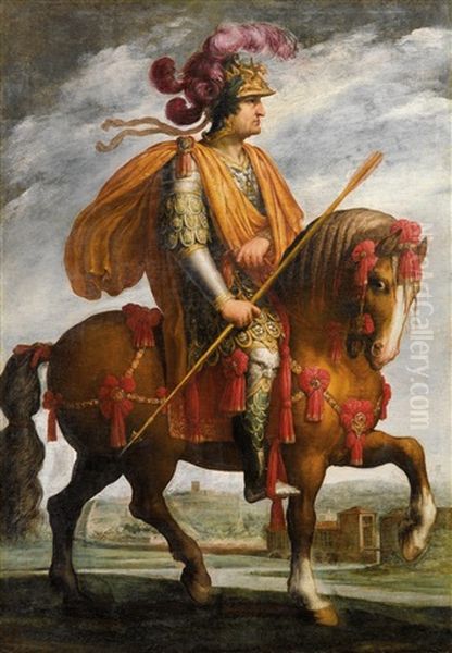 Der Romische Kaiser Galba Zu Pferde Oil Painting by Antonio Tempesta