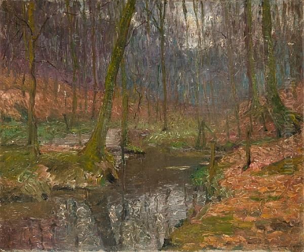 The River Epte, Giverny Oil Painting by John Leslie Breck