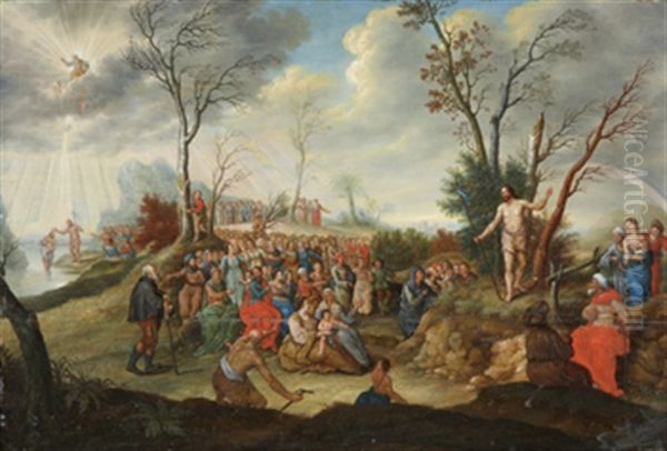 Jesu Dop Och Bergspredikan Oil Painting by Jean Baptiste Tency