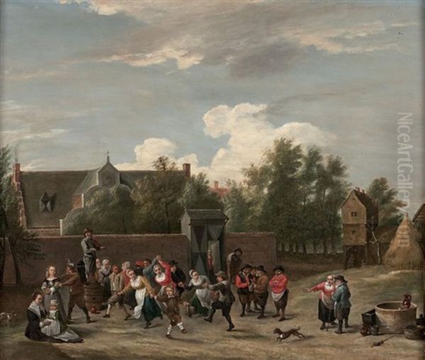 La Danse Villageoise Oil Painting by David Teniers III