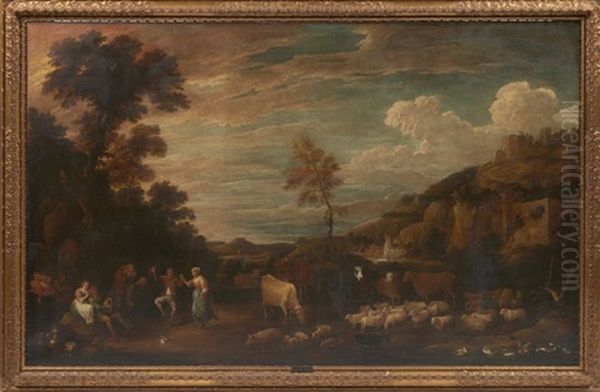 Divertissement Villageois Oil Painting by David Teniers III