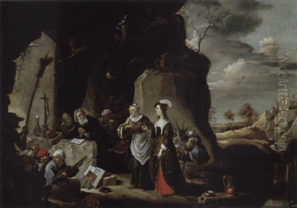 Die Versuchung Des Heilige Antonius Oil Painting by David Teniers III