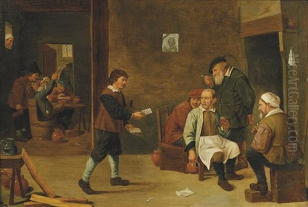 Le Messager Dans L'auberge Oil Painting by David Teniers Iv