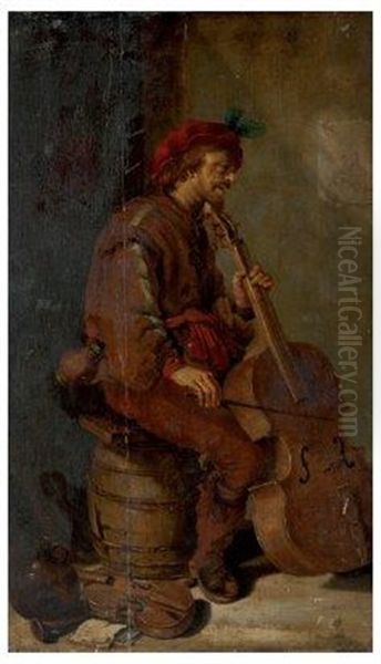 Le Joueur De Violoncelle Oil Painting by David Teniers Iv