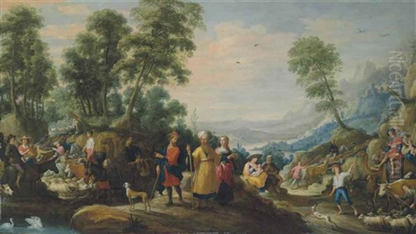 The Meeting Of Jacob And Laban Oil Painting by David Teniers the Elder