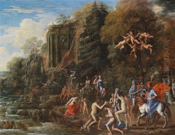 Die Taufe Christi Im Jordan Oil Painting by David Teniers the Elder