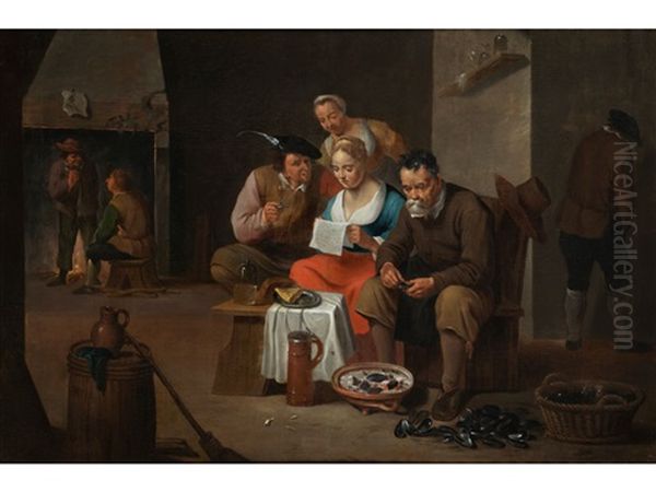 Junge Frau Beim Brieflesen Oil Painting by David Teniers the Younger