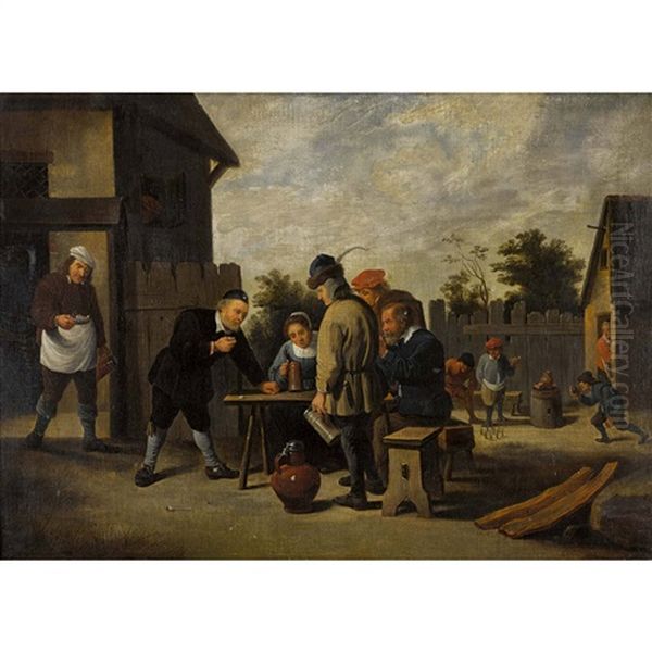 Spielende Bauern Oil Painting by David Teniers the Younger