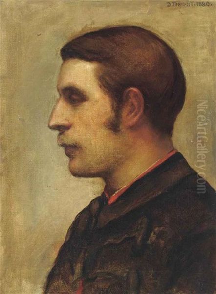 Portrait Of Lord Henry Morton Stanley (1841-1904), Later The Artist's Husband, Bust-length Oil Painting by Dorothy Tennant