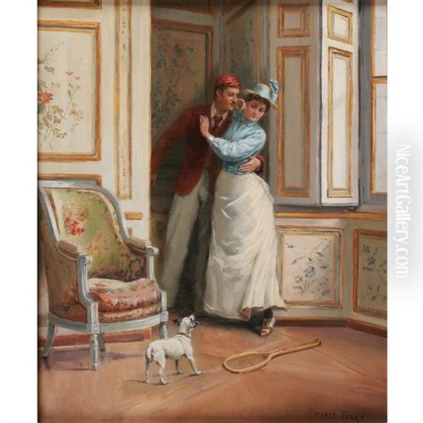 Two Lovers After A Tennis Match by Charles Henry Tenre