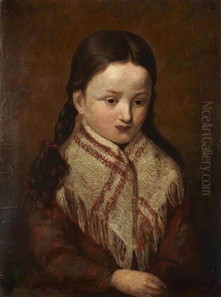 Portrait D'une Jeune Polonaise Oil Painting by Franciszek Tepa