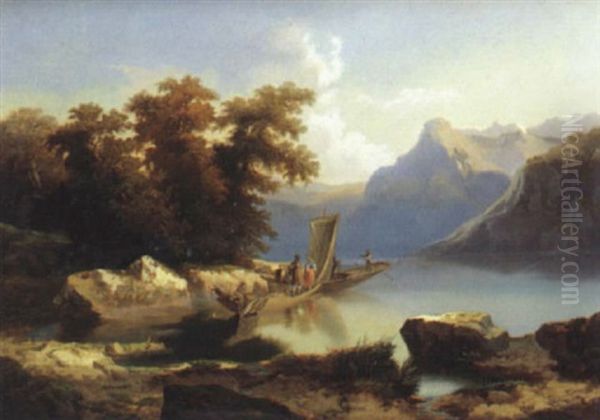 Lac Suisse Oil Painting by Jean Marc Benjamin Tepping