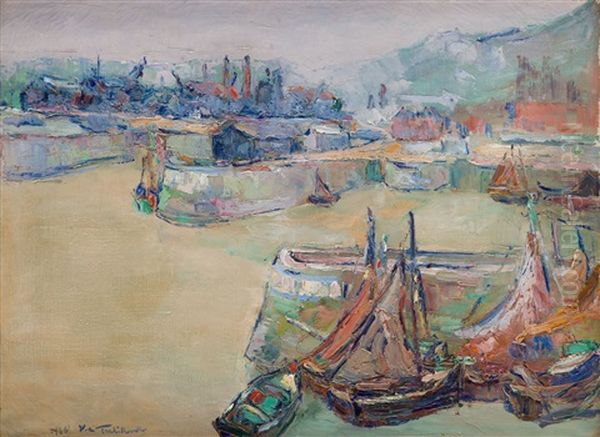 Port In Martigues Oil Painting by Wlodzimierz Terlikowski