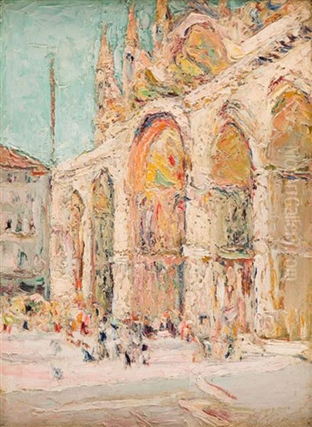 Saint Mark Cathedral In Venice Oil Painting by Wlodzimierz Terlikowski