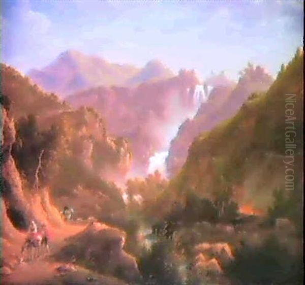 Les Cascades De Tivoli Oil Painting by Abraham Terlink