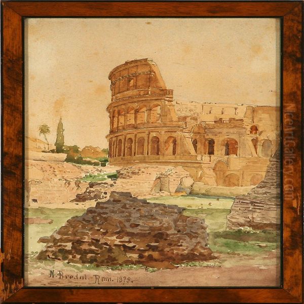 View Of Colosseum In Rome Oil Painting by Niels Bredal