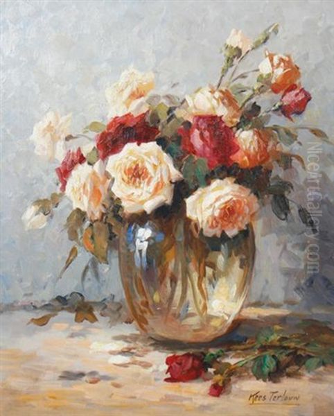 Roses Oil Painting by Kees Terlouw