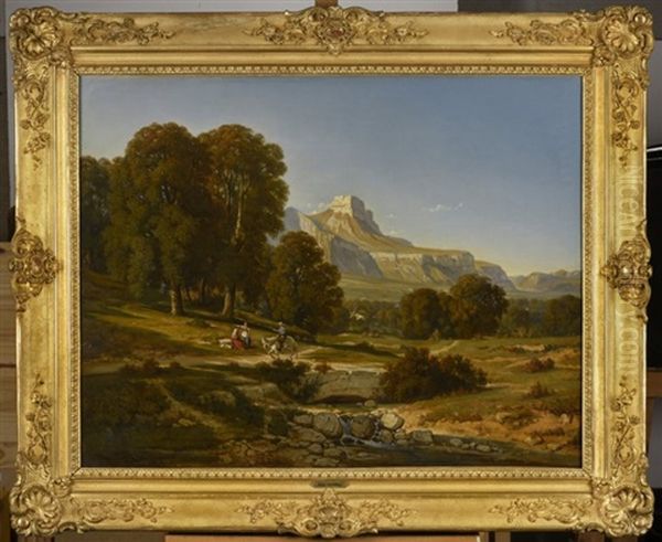 Paysage Aux Environs De Grenoble, En Fond La Chartreuse Et La Dent De Crolles Oil Painting by Abel Terral