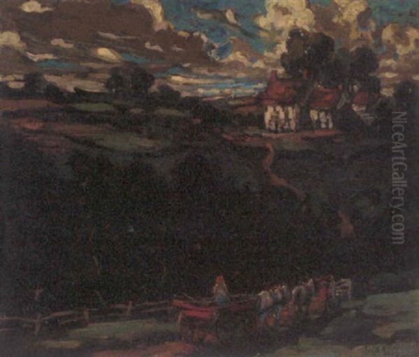 Landscape Slate Heights Oil Painting by Joseph Alfred Terry