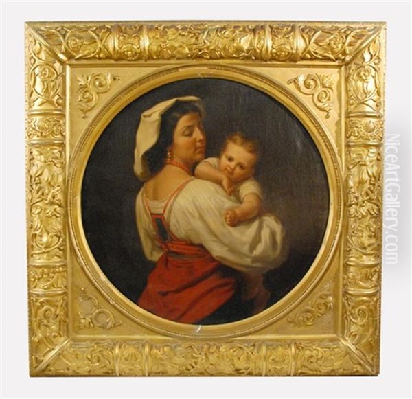 Mother And Child Oil Painting by Luther Terry