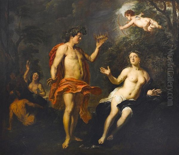 Bacchus And Ariadne Oil Painting by Augustin Terwesten