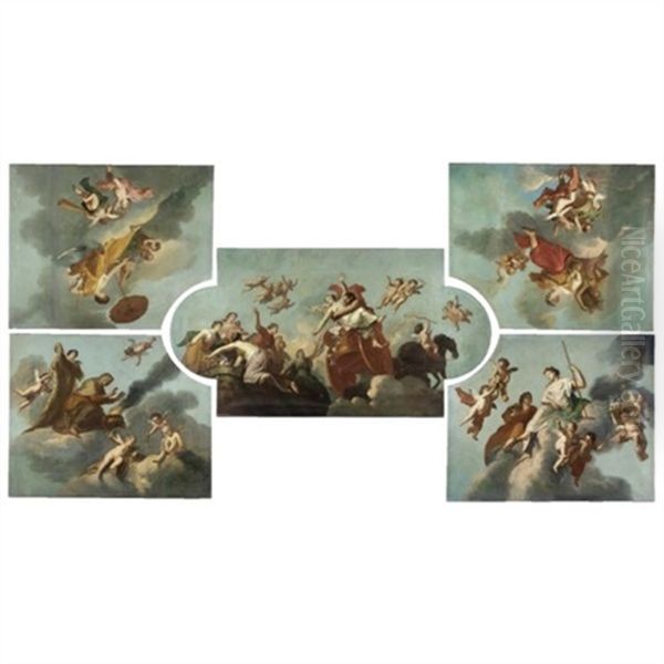 The Rape Of Proserpine And The Four Seasons (set Of 5) by Augustus (Snip) Terwesten