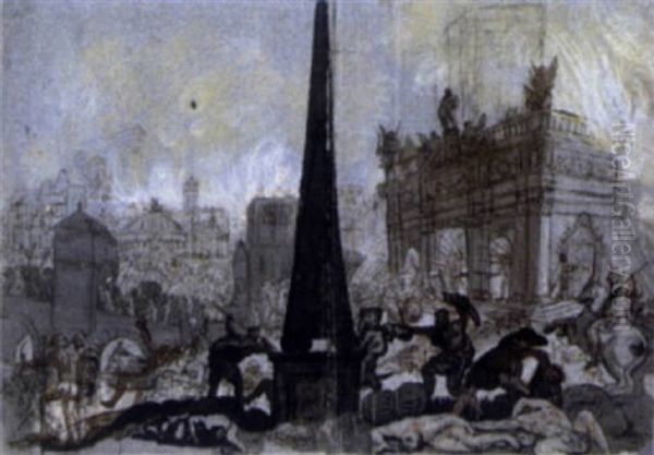 Monumentale Schlachtszene Oil Painting by Augustus (Snip) Terwesten