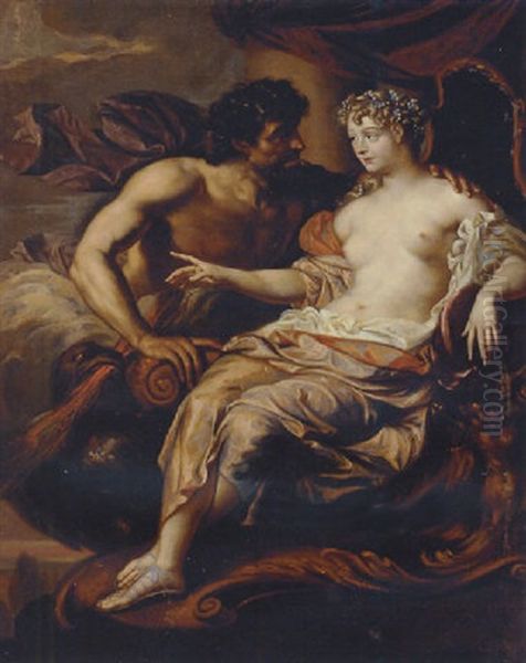 Portrait Of Madame De Grignan As Hebe With Jupiter At Her Side Oil Painting by Augustus (Snip) Terwesten