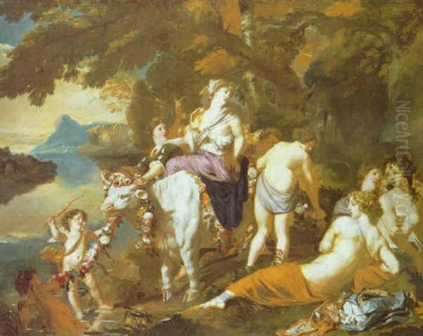 The Rape Of Europa Oil Painting by Augustus (Snip) Terwesten