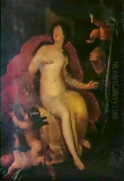 Danae And The Shower Of Gold Oil Painting by Augustus (Snip) Terwesten